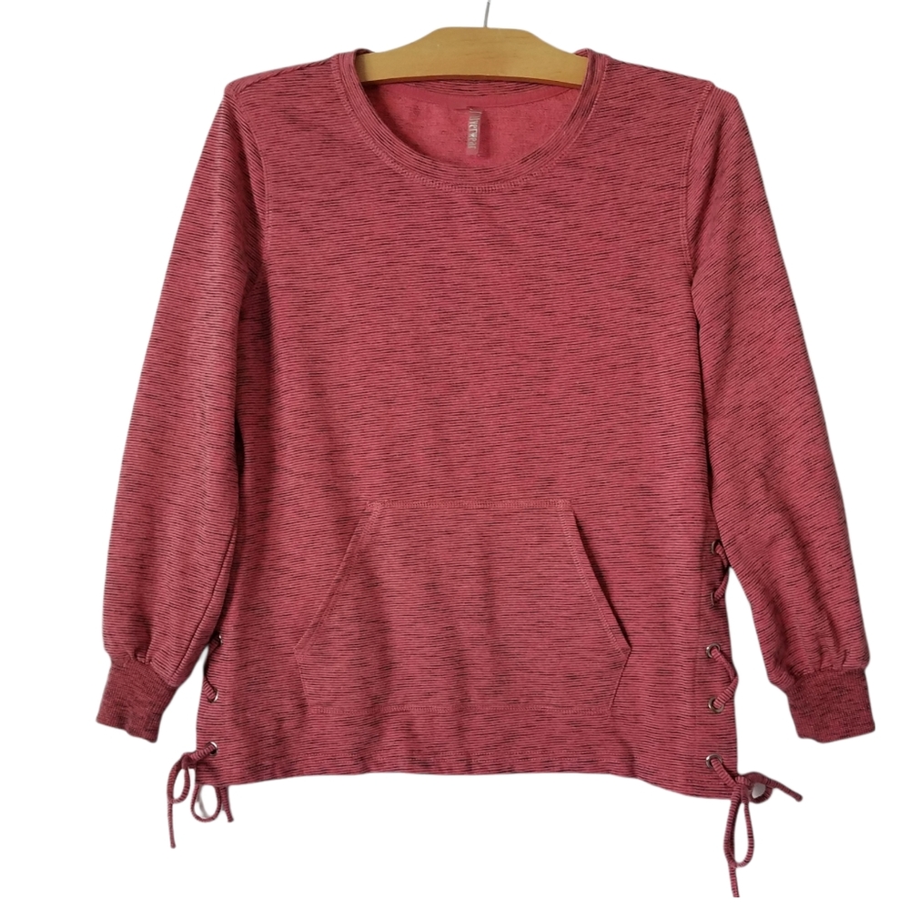 Silverwear Pullover Sweatshirt Lightweight Tie Sides Pockets